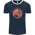 Old School DJ Gramaphone DJing Music Mens Ringer T-Shirt FotL Navy Blue/White