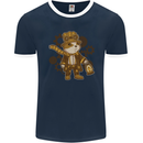 Steampunk Hamster Mens Ringer T-Shirt FotL Navy Blue/White