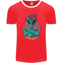 Funny Alien Gangster UFO 2Pac Rap Music Mens Ringer T-Shirt FotL Red/White