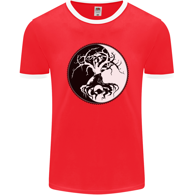 Yggdrasil Tree Mens Ringer T-Shirt FotL Red/White