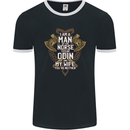 Funny Viking Wife Quote Wedding Anniversary Mens Ringer T-Shirt FotL Black/White
