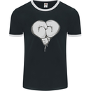 Skull Skeleton Boxing MMA Muay Thai Boxer Mens Ringer T-Shirt FotL Black/White