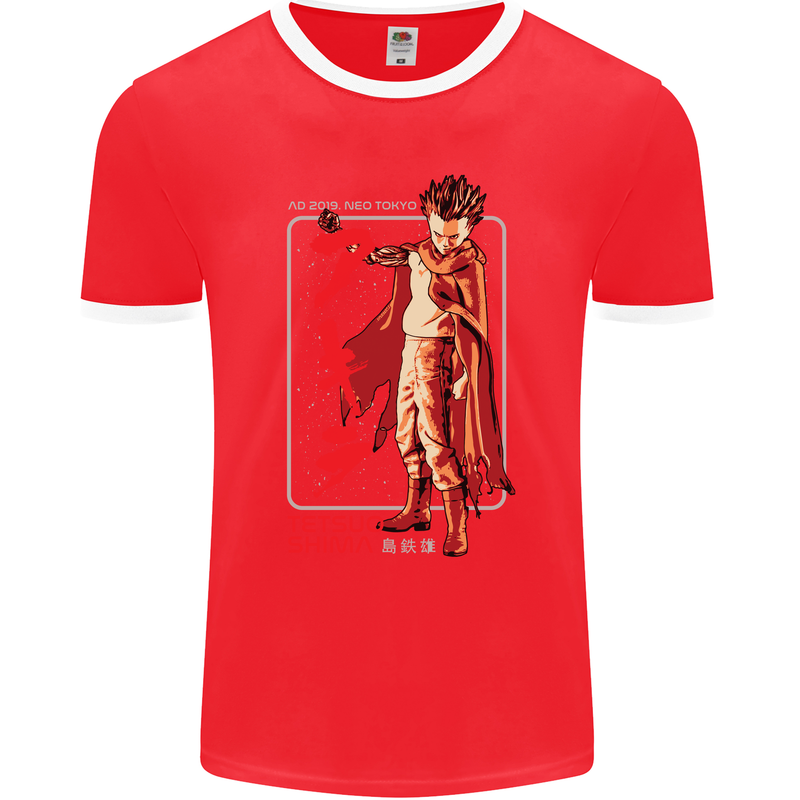 Tetsuo Shima Japanese Anime Mens Ringer T-Shirt FotL Red/White