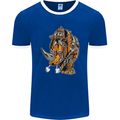 Steampunk Rhino Rhinoceros Mens Ringer T-Shirt FotL Royal Blue/White