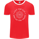 Dream the Night Moons Sleeping Mens Ringer T-Shirt FotL Red/White