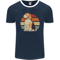 Dogs Beagle With a Retro Sunset Background Mens Ringer T-Shirt FotL Navy Blue/White