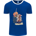 Knights Templar on a Horse Mens Ringer T-Shirt FotL Royal Blue/White