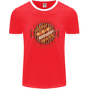 Veggie Kebab Vegetarian Vegan BBQ Mens Ringer T-Shirt FotL Red/White
