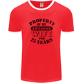 25th Wedding Anniversary 25 Year Funny Wife Mens Ringer T-Shirt Red/White