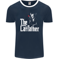 The Cat Father Parody Kitten Lover Animal Mens Ringer T-Shirt FotL Navy Blue/White