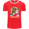 Lepricorn Funny St Patricks Day Leprechaun Mens White Ringer T-Shirt Red/White