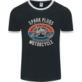Spark Plugs Motorcycle Motorbie Biker Mens Ringer T-Shirt FotL Black/White