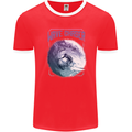 Wave Chaser Surfing Surfer Mens Ringer T-Shirt FotL Red/White