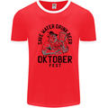 Oktobefest Drink Beer Funny Alcohol Mens Ringer T-Shirt Red/White