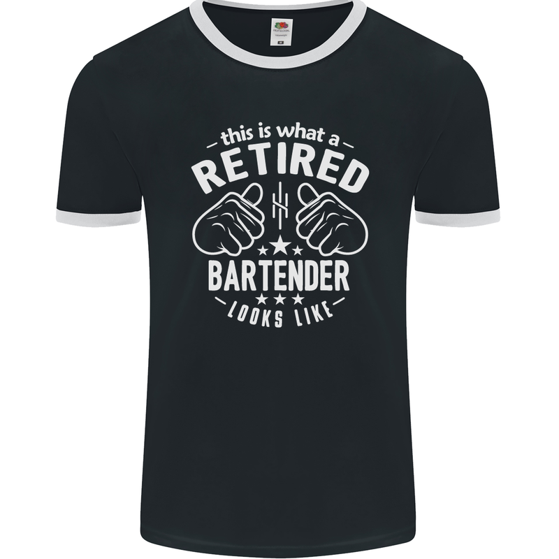 This Is What a Retired Bartender Looks Like Mens Ringer T-Shirt FotL Black/White