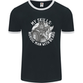 Nordic Man With Beard Funny Viking Mens Ringer T-Shirt FotL Black/White