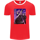 Anime Fairy Biker Japan Motorbike Motorcyle Mens Ringer T-Shirt FotL Red/White