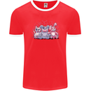 Zombie Cat Rabbit Bear Halloween Gothic Mens Ringer T-Shirt FotL Red/White