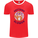 Sloth Anything I Can Do Slower Funny Mens White Ringer T-Shirt Red/White