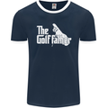 The Golfather Funny Golfer Golf Fathers Day Mens Ringer T-Shirt FotL Navy Blue/White