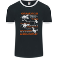 Grandson You Are My Favourite Dinosaur Mens Ringer T-Shirt FotL Black/White