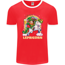 Lepricorn Funny St Patricks Day Leprechaun Mens Ringer T-Shirt FotL Red/White