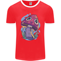 Trippy Magic Mushroom LSD Mens Ringer T-Shirt FotL Red/White