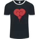 Heart Boxing Gloves Boxer MMA Muay Thai Mens Ringer T-Shirt FotL Black/White