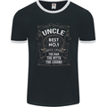 Father's Day No 1 Uncle Man Myth Legend Mens Ringer T-Shirt FotL Black/White