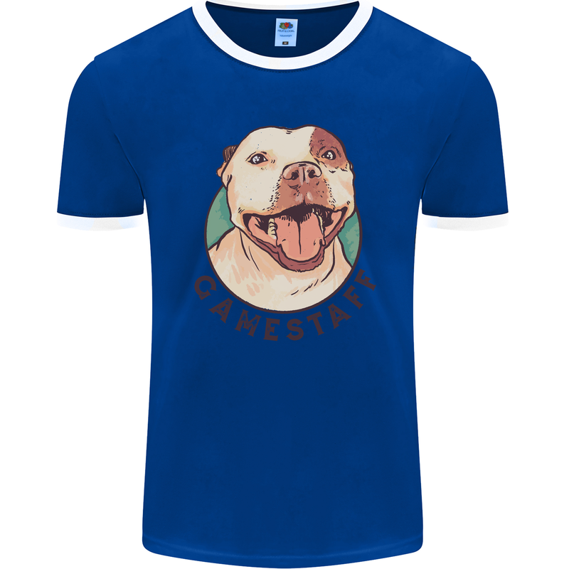 Dog Gamestaff Mens Ringer T-Shirt FotL Royal Blue/White