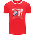 37 Year Wedding Anniversary 37th Rugby Mens Ringer T-Shirt FotL Red/White