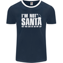 Christmas You Can Sit on My Lap Funny Mens Ringer T-Shirt FotL Navy Blue/White