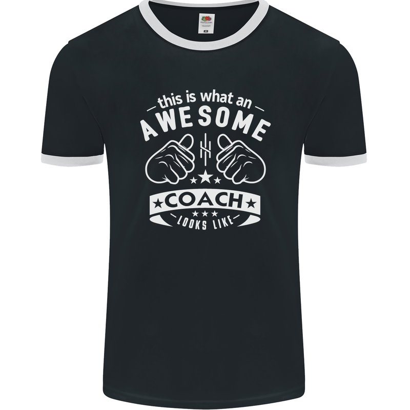 An Awesome Coach Looks Like Golf Tennis Mens Ringer T-Shirt FotL Black/White