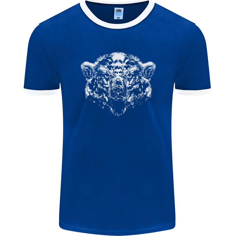 A Grizzly Polar Bear Mens Ringer T-Shirt FotL Royal Blue/White