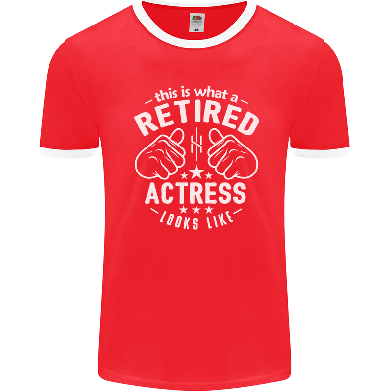 This Is What a Retired Actress Looks Like Mens Ringer T-Shirt FotL Red/White