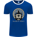 Vikings Valhalla Awaits Valknut Symbol Odin Mens Ringer T-Shirt FotL Royal Blue/White