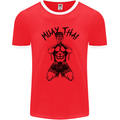 Muay Thai Fighter Mixed Martial Arts MMA Mens Ringer T-Shirt FotL Red/White