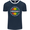 Love Peace Reggae Music Mens Ringer T-Shirt FotL Navy Blue/White