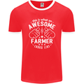 This Is What an Awesome Farmer Looks Like Mens Ringer T-Shirt FotL Red/White