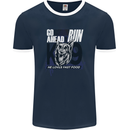 Guard Dog German Shepherd Fast Food Mens Ringer T-Shirt FotL Navy Blue/White