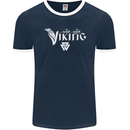 Viking Thor Odin Valhalla Norse Mythology Mens Ringer T-Shirt FotL Navy Blue/White