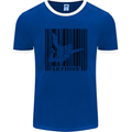 Skydiving Barcode Skydive Skydiver Freefall Mens Ringer T-Shirt FotL Royal Blue/White