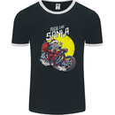 Ride Like Santa Biker Motorcycle Christmas Mens Ringer T-Shirt FotL Black/White