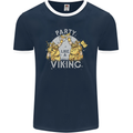 Party Like a Viking Thor Odin Valhalla Mens Ringer T-Shirt FotL Navy Blue/White