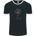 A Gothic Tree as a Christian Cross Mens Ringer T-Shirt FotL Black/White