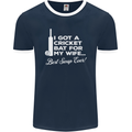 A Cricket Bat for My Wife Best Swap Ever! Mens Ringer T-Shirt FotL Navy Blue/White