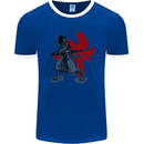 Samurai Spirit MMA Mixed Martial Arts Mens Ringer T-Shirt FotL Royal Blue/White