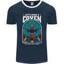Lets Make a Coven Halloween Satanic Horror Mens Ringer T-Shirt FotL Navy Blue/White