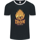 Iron Fires Me Up Gym Bodybuilding Mens Ringer T-Shirt FotL Black/White