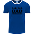 Retired Dad Done and Dusted Retirement Mens Ringer T-Shirt FotL Royal Blue/White